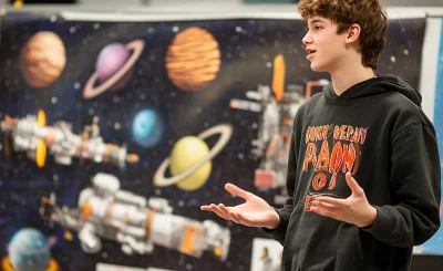 boy, presentation, background, planets 1920x1180