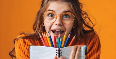 girl glasses color pencils 1920x985