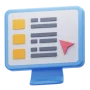 icon colored monitor cursor 3d