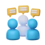 icon colored talk three users bubble